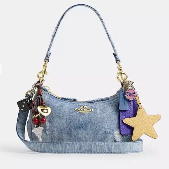 Coach Handbags - Coach Teri In Loved Denim With Charms Bag